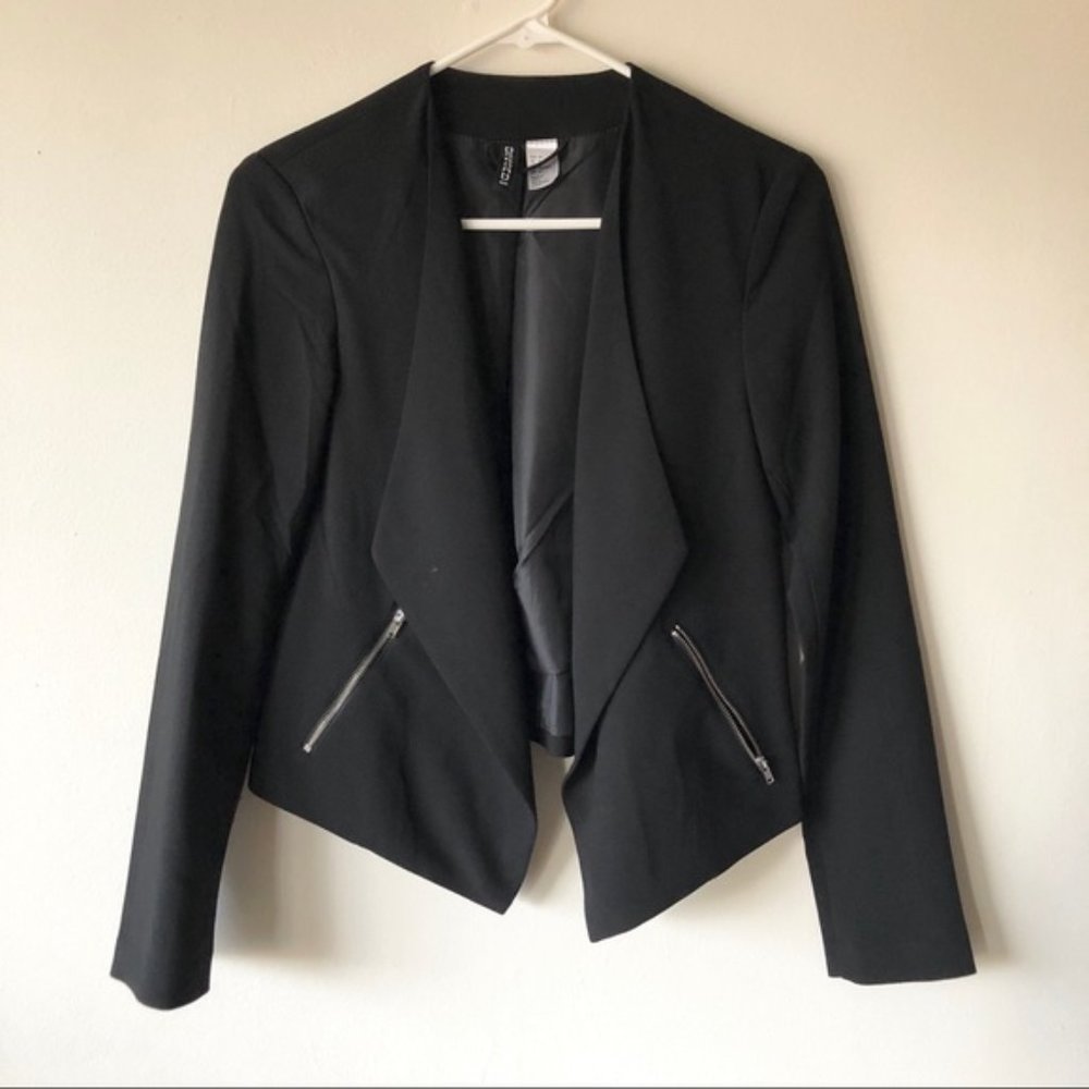 Divided H&M Black Hi-Lo Cascade Light Blazer | 2